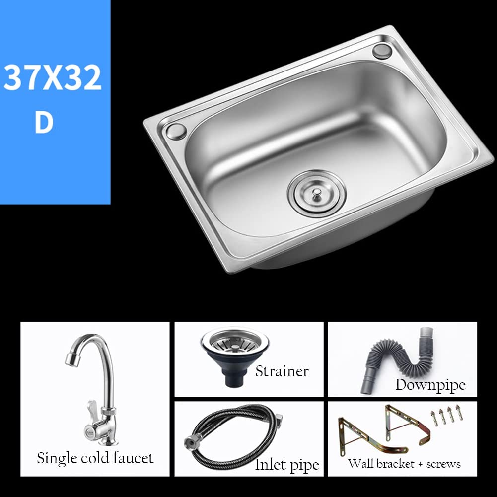 **Stainless Steel Square Kitchen Sink - Single Bowl Deep Basin with Reversible Drainer & Waste Pipes | Perfect for RV, Campervan, Home Kitchens, Bars & Pubs**    *Use Scenarios: Ideal for compact spaces, mobile homes, commercial kitchens, and modern home upgrades.*