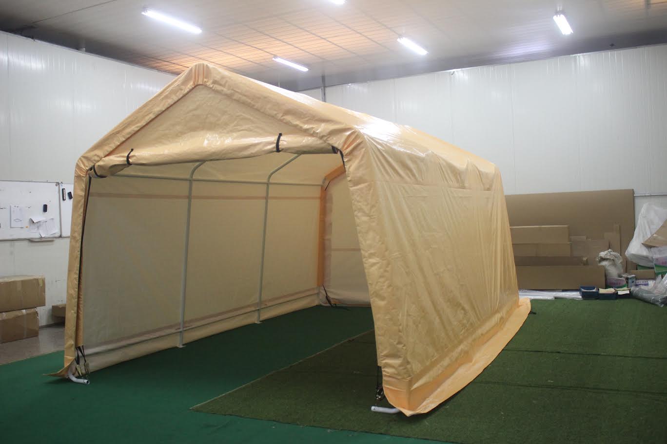 10x17 FT Heavy Duty Storage Shelter Garage Shed - Waterproof Yellow Canopy | Model 115601 | Perfect for Outdoor Equipment Storage, Garden Tools, and Vehicle Protection