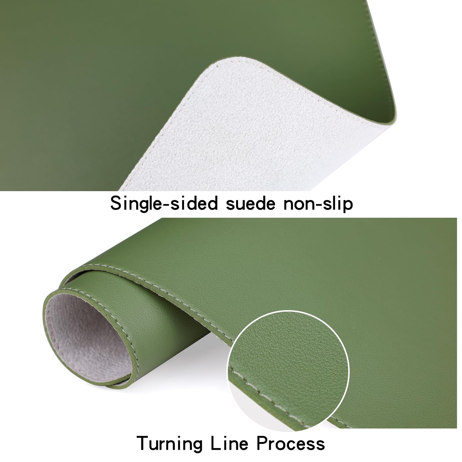 Premium Green PU Leather Desk Mat - 31.5
