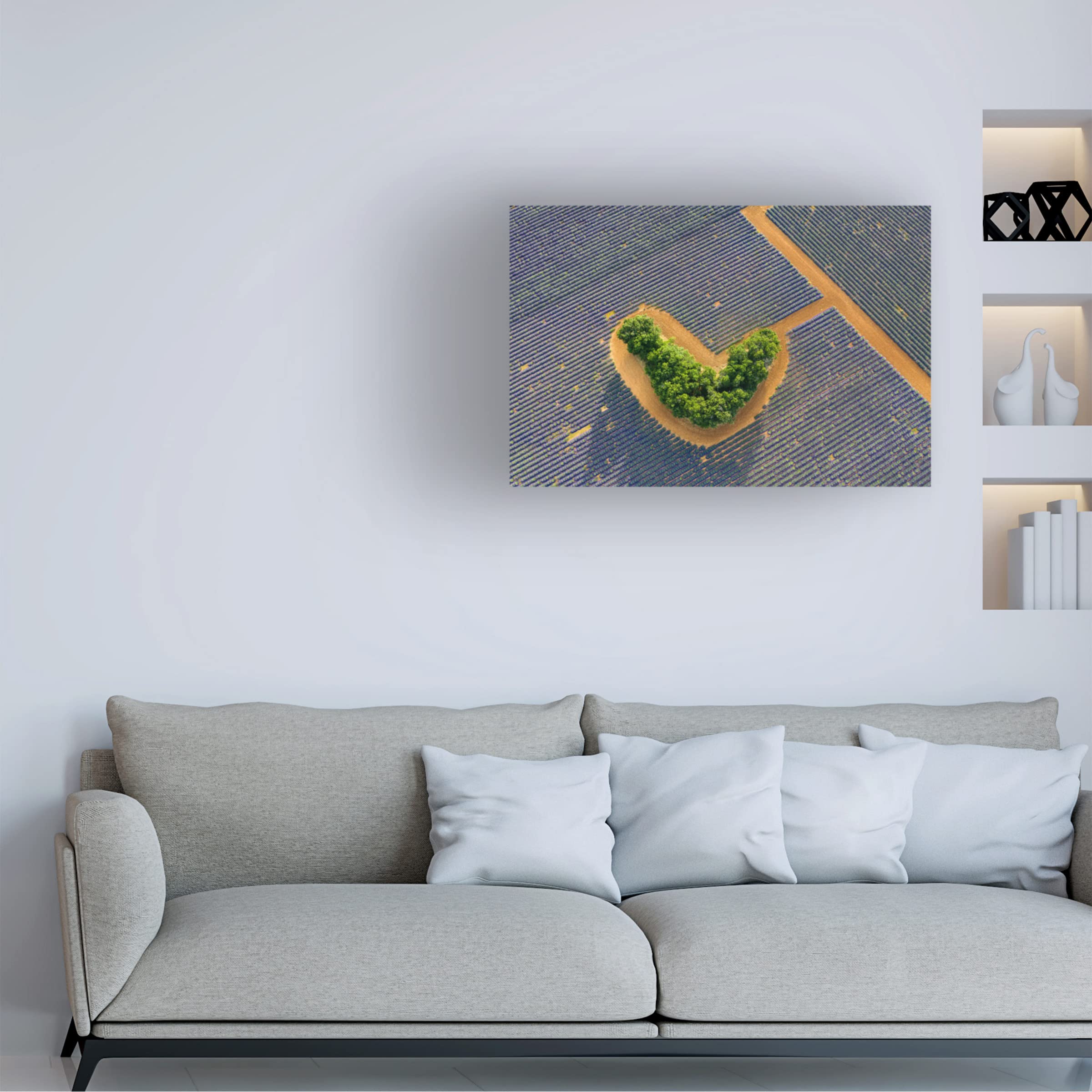 Trademark Fine Art 'The Heart' Canvas Wall Art by Marc Pelissier - Modern Abstract Painting for Living Room, Bedroom & Office Decor