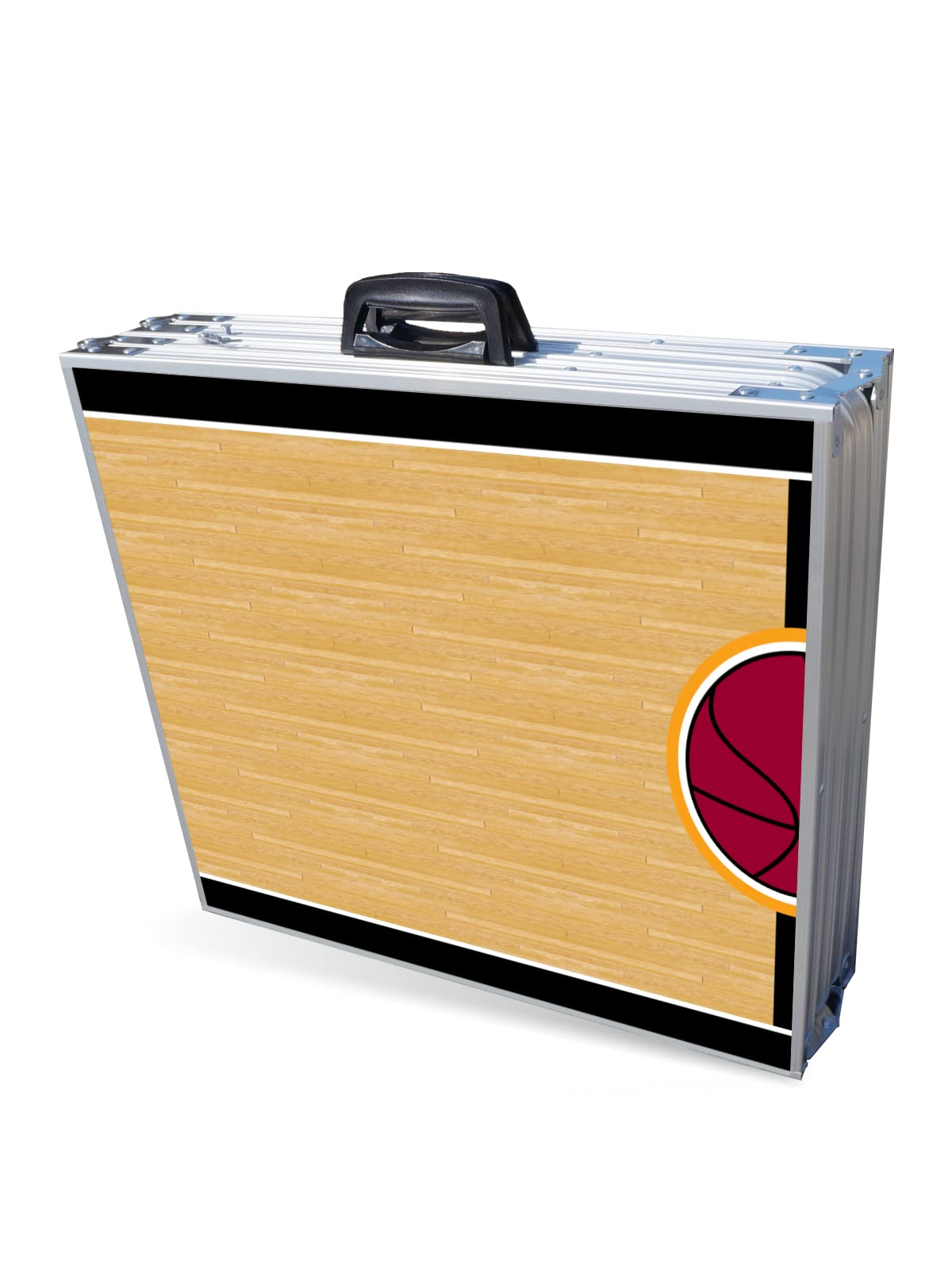 8-Foot Folding Portable Beer Pong Table with LED Lights & Cup Holders - Miami Basketball Court Design for Indoor/Outdoor Parties, Tailgates & Game Nights (Multiple Models Available)