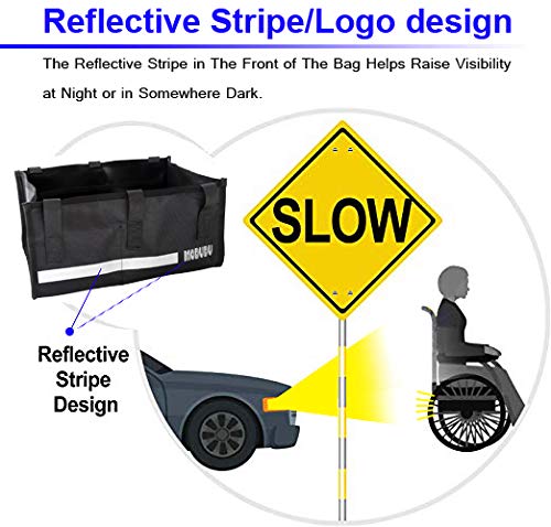 Under Seat Rollator Bag - Waterproof Storage Pouch for 4 Wheel Walker - Replacement Medical Basket Organizer - Black - Ideal for Seniors & Mobility Aid Users