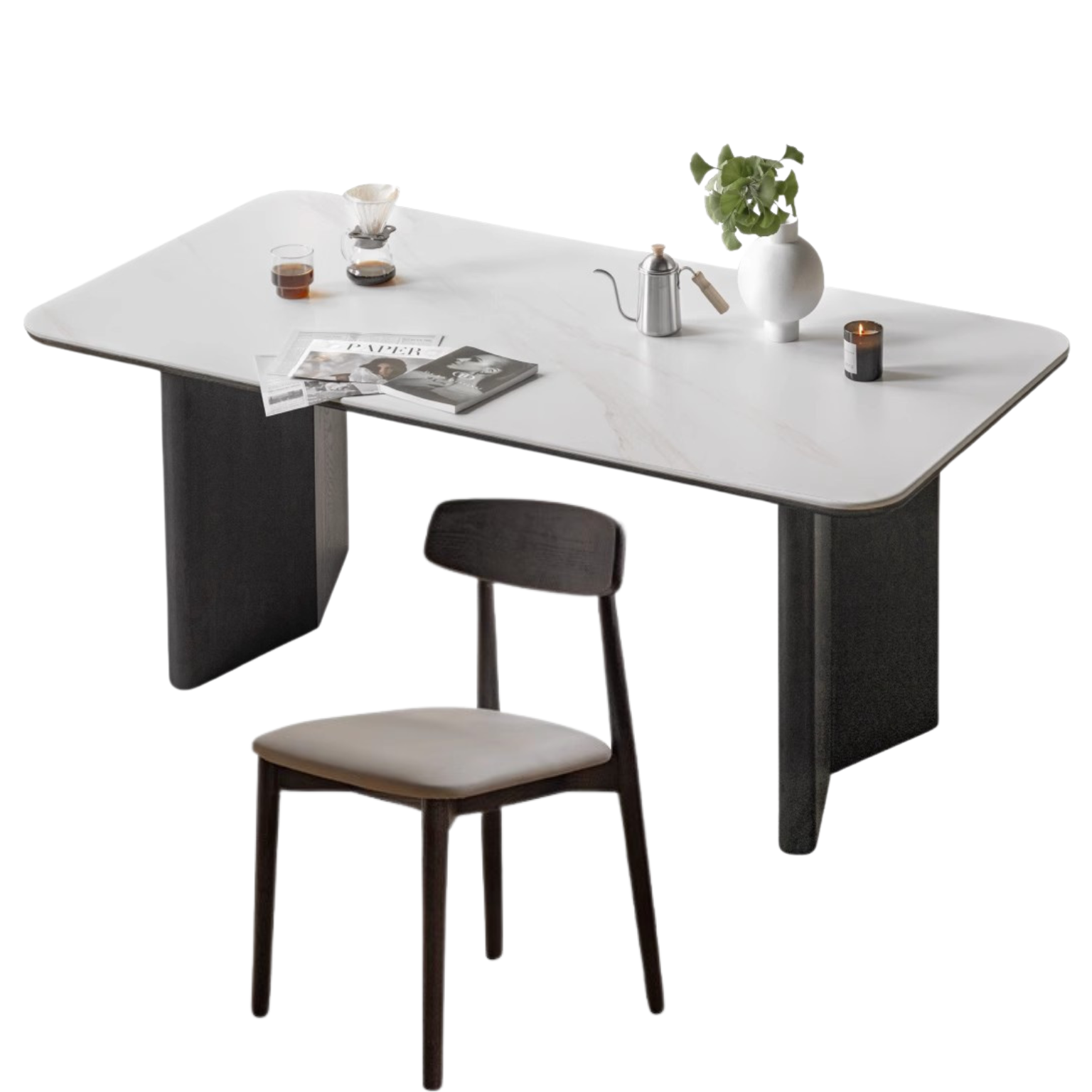 Solid Oak Wood Italian Dining Table - Rustic Farmhouse Style for Kitchen, Dining Room & Entertaining