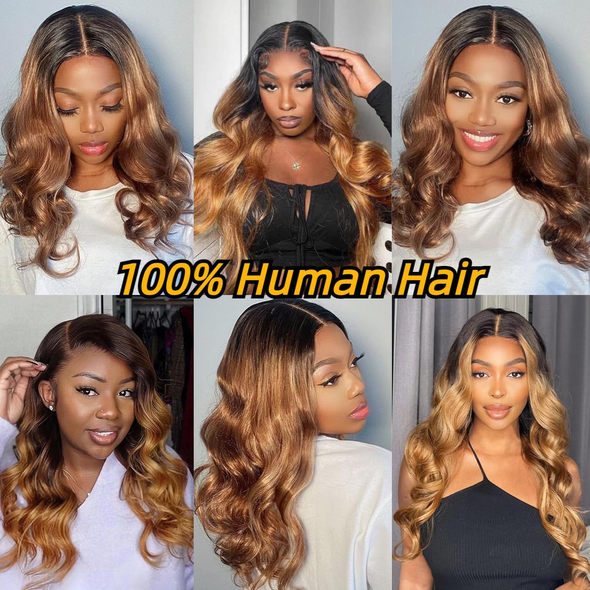 100% Unprocessed Brazilian Body Wave Human Hair Bundles - 3-Pack T4/30 Medium Brown/Medium Auburn Ombre (24
