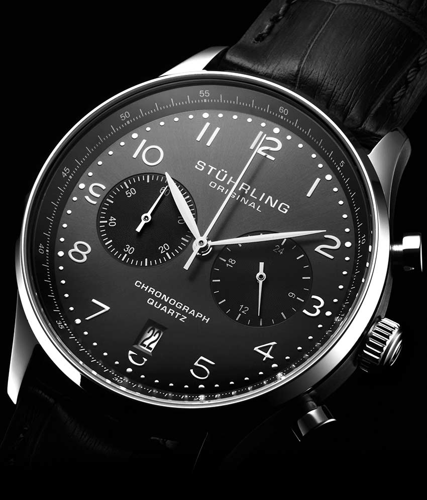 GR1 Q 896 Quartz 42mm Chronograph Watch for Men - Waterproof Sports Chrono Wristwatch with Date Display - Perfect for Running, Swimming & Outdoor Activities