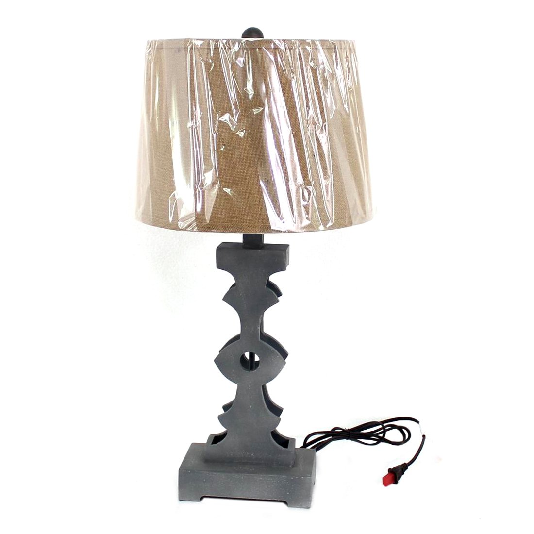 Teton Home TL-008 Modern Grey Table Lamp - Bedside Nightstand Lighting for Bedroom, Living Room & Office Decor