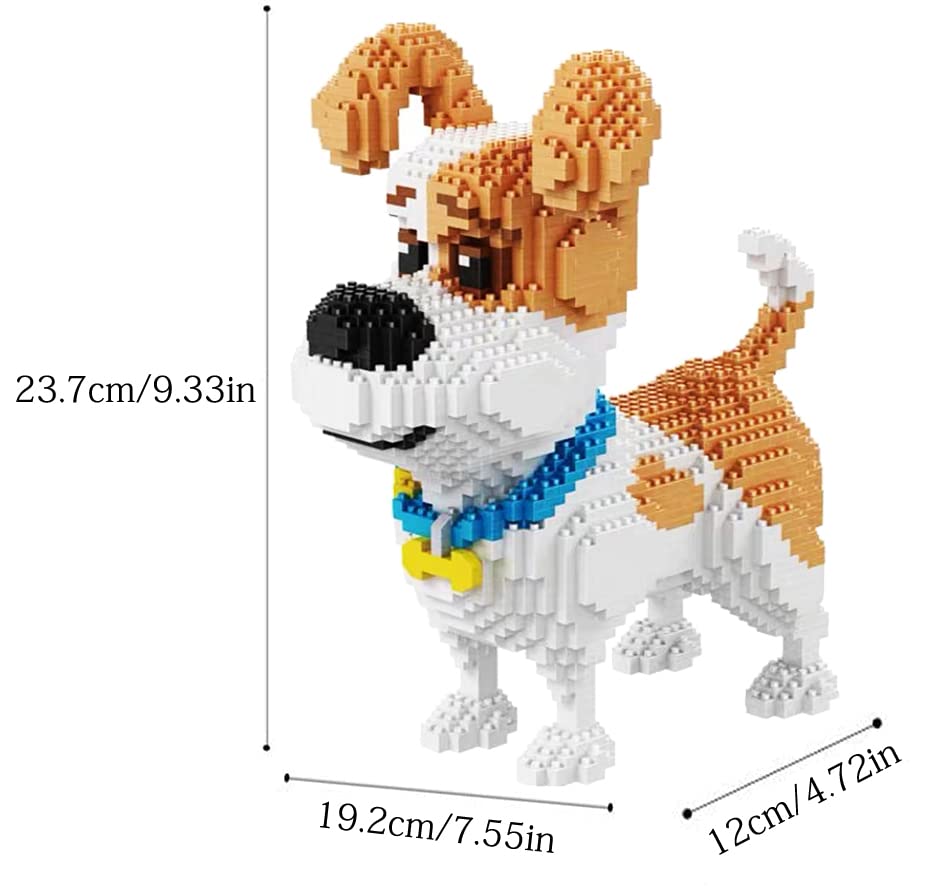 2100PCS Mini Dog Building Blocks Set - 3D Puzzle Pet Toy Bricks for Kids & Adults | Creative Micro Blocks for DIY Animal Models, STEM Learning & Home Decoration (Standing Mike Dog Design)
