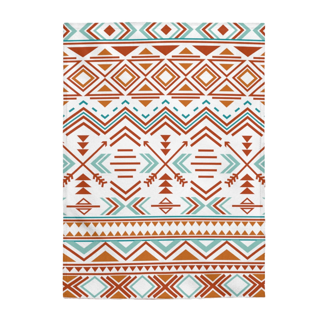 Aztec Southwest Velvet Plush Throw Blanket - Ultra Soft Velveteen Blanket for Couch, Bed & Sofa - Southwestern Style Decorative Throw - Perfect Gift for Home, Christmas & Cozy Nights