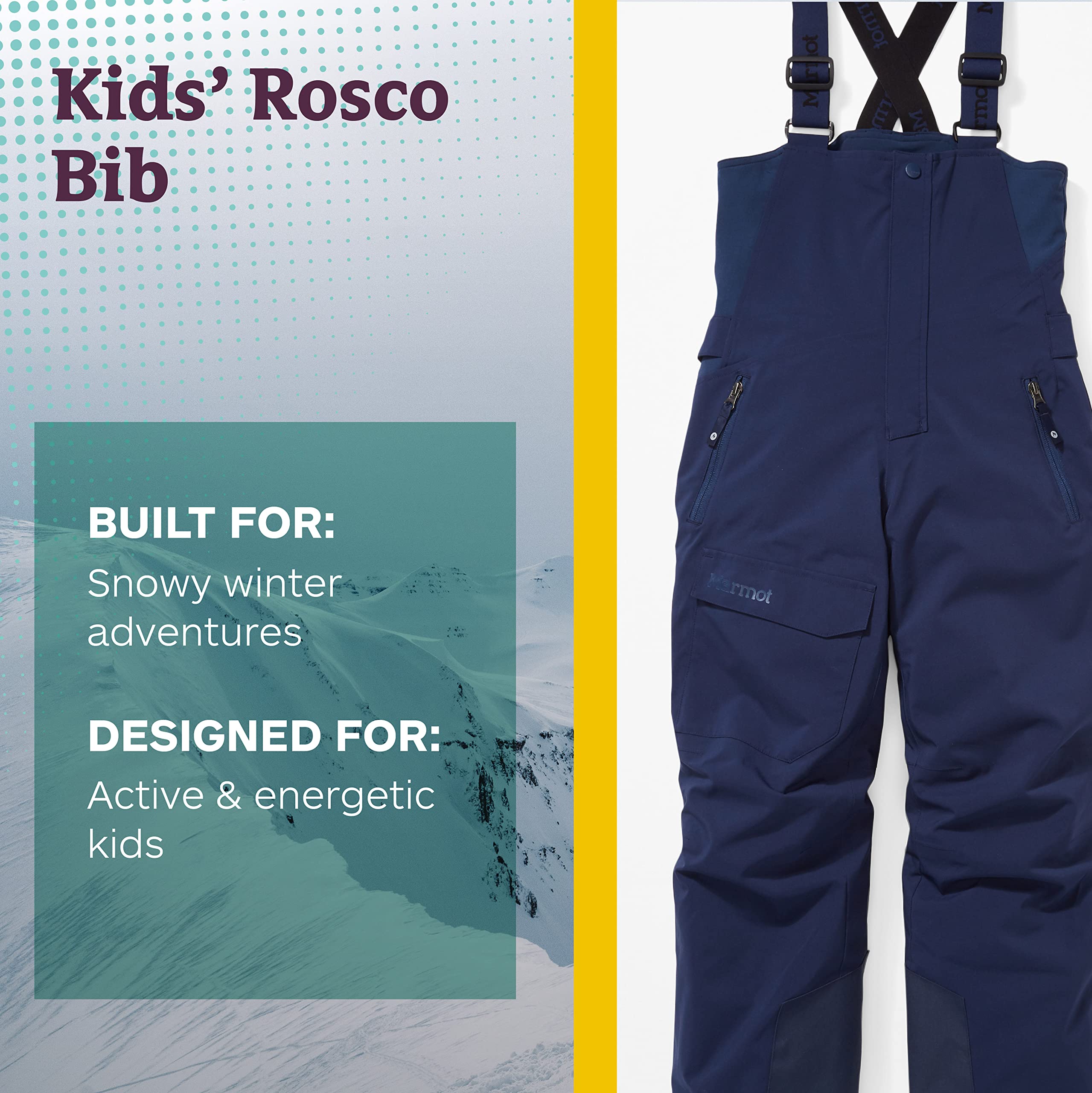 MARMOT Unisex Kids' Rosco Snow Pants - Waterproof Winter Snow Pants for Boys & Girls (Toddler to Big Kids) - Perfect for Skiing, Snowboarding & Outdoor Winter Activities