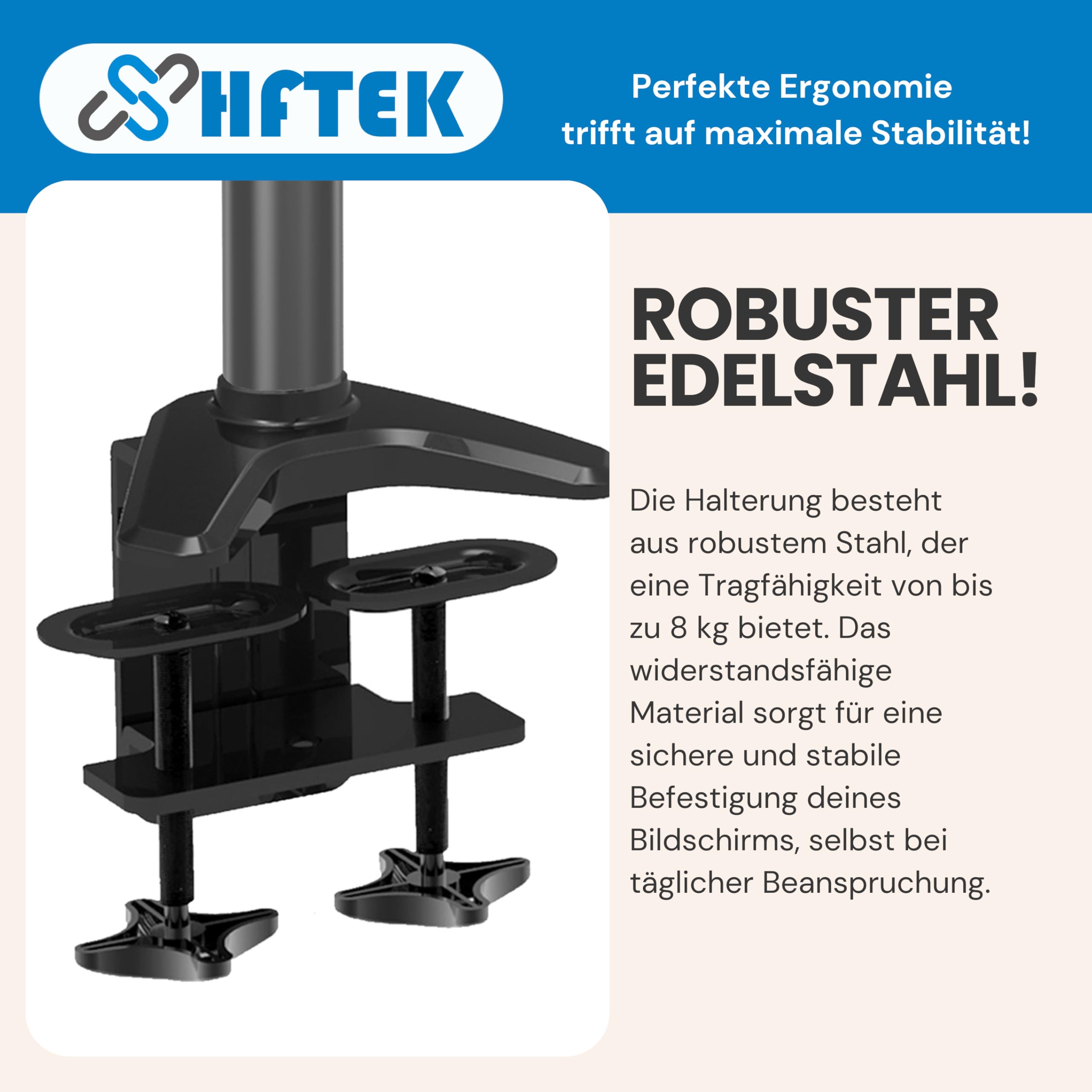 HFTEK Triple Monitor Stand for 15