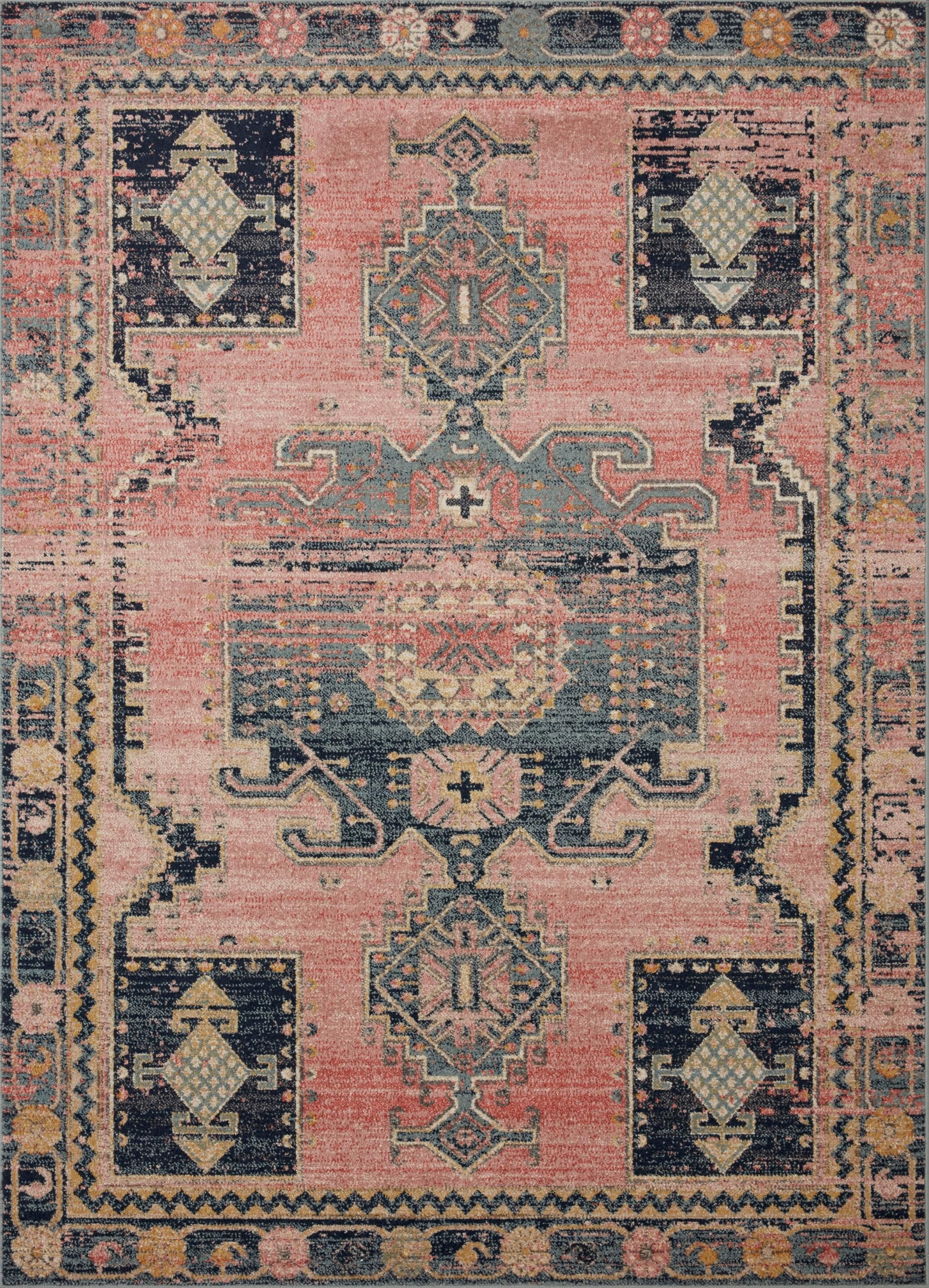 Loloi II Jocelyn Collection JOC-06 Rose/Rose Rectangular Accent Rug 2'3