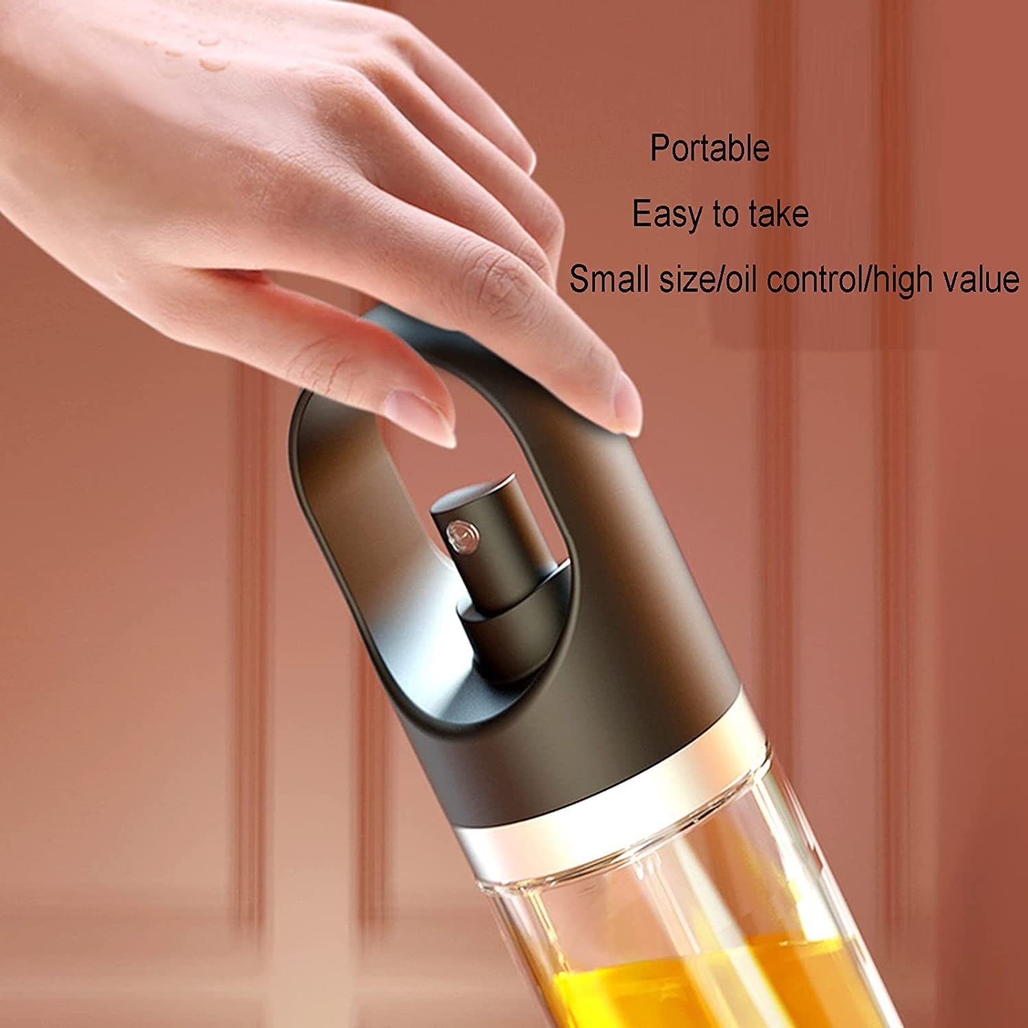 Glass Olive Oil Sprayer Bottle - Hand Press Oil Dispenser for Cooking, BBQ, Salad & Baking | Transparent Vinegar Spray Bottle | Kitchen Gadgets & Tools for Healthy Cooking