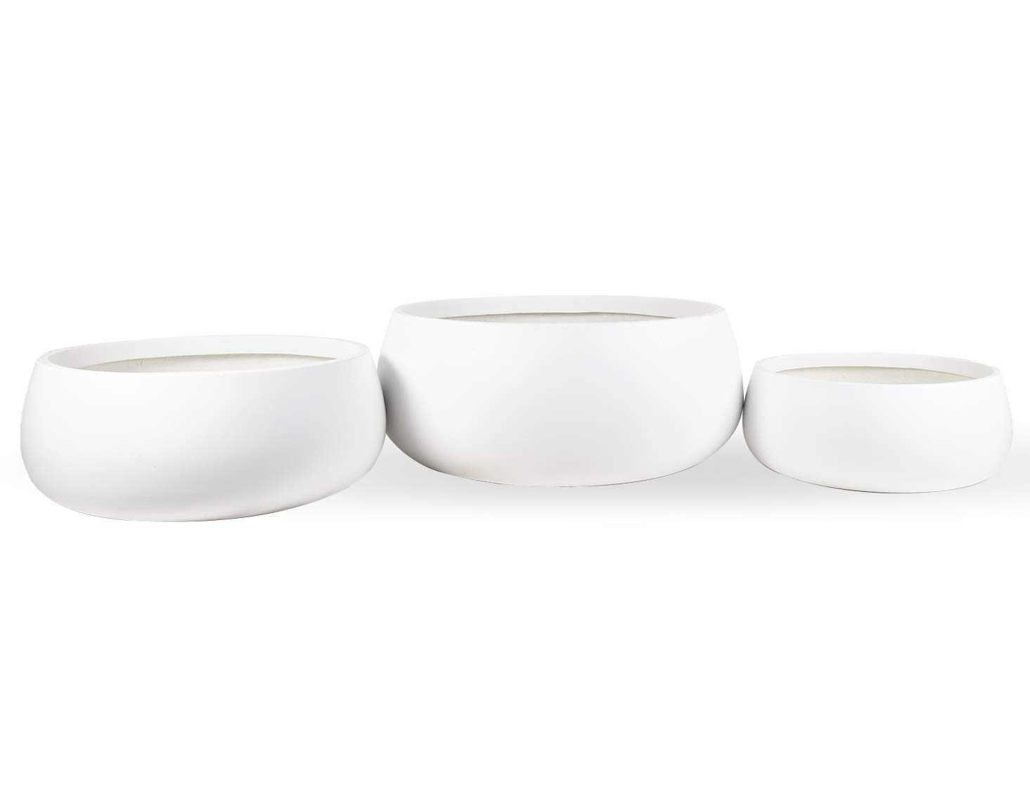 Premium White Marine Grade Fiberglass Round Planter - 12