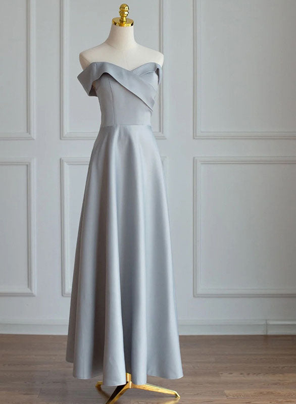 Elegant A-Line Long Blue Bridesmaid Dress | Formal Evening Gown for Weddings, Prom & Special Occasions | Plus Size Options Available | Style 544