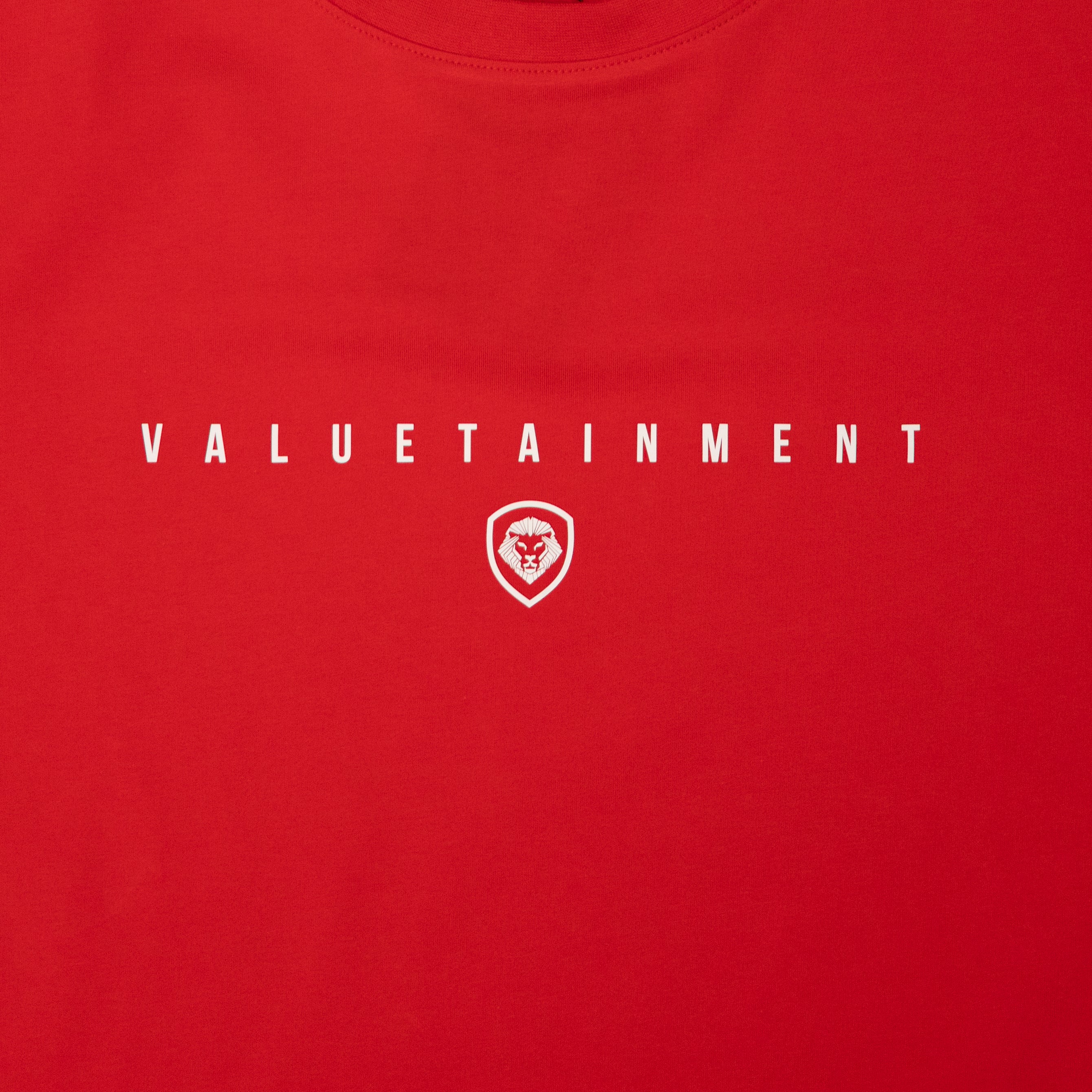 Valuetainment Premium Curved Hem Red Short Sleeve T-Shirt for Men - Comfortable Casual Tee for Summer Outfits, Gym & Streetwear
