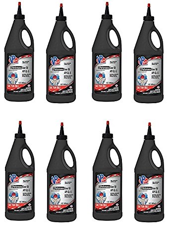VP Racing Full Synthetic Gear Oil SAE 75W-90LS - 1 Quart (8 Pack) - High Performance Lubricant for Manual Transmissions & Differentials - Ideal for Racing, Off-Road & Heavy-Duty Vehicles