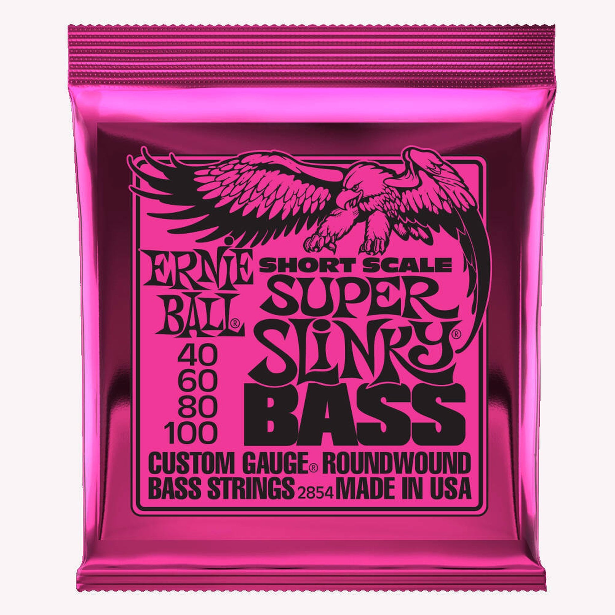 Ernie Ball Super Slinky Short Scale Bass Strings 45-100 Nickel Wound - Perfect for Rock, Blues & Jazz Bass Players