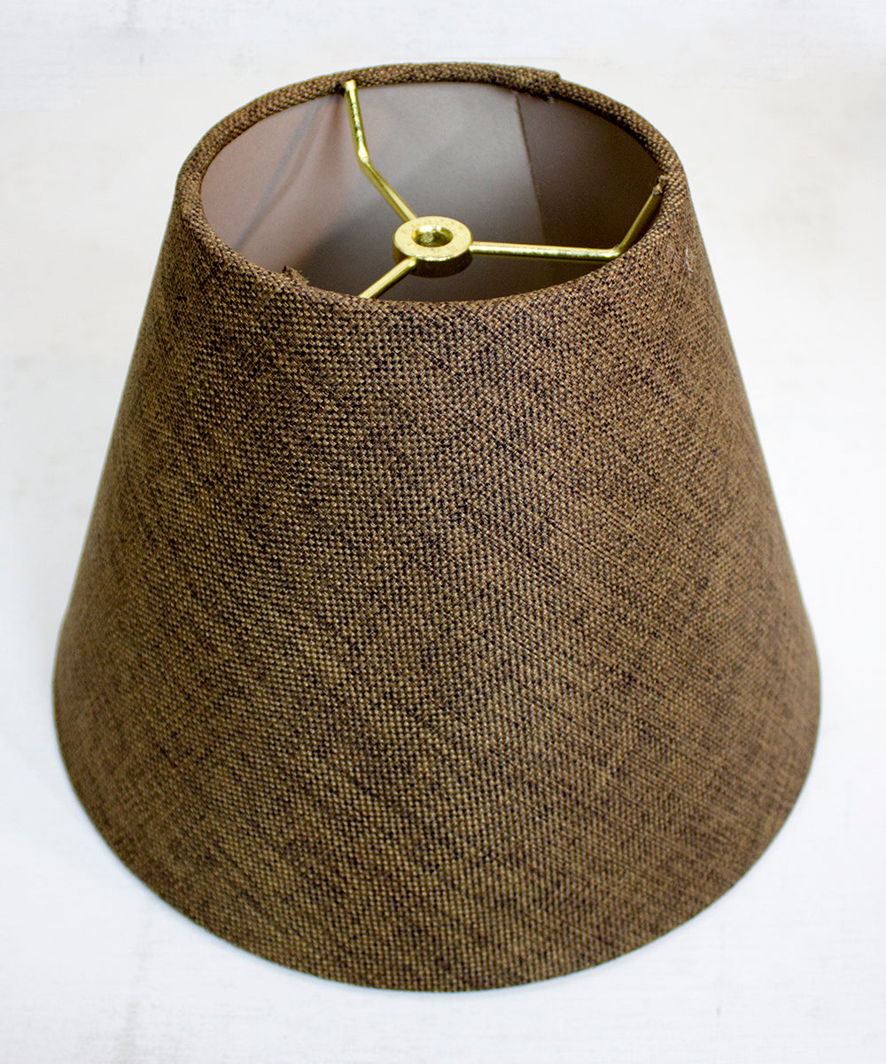 12W x 9H SLIP UNO FITTER Hard Back Empire Lamp Shade - Chocolate Burlap Fabric for Table Lamps, Floor Lamps & Chandeliers - Perfect for Living Room, Bedroom & Office Lighting Decor