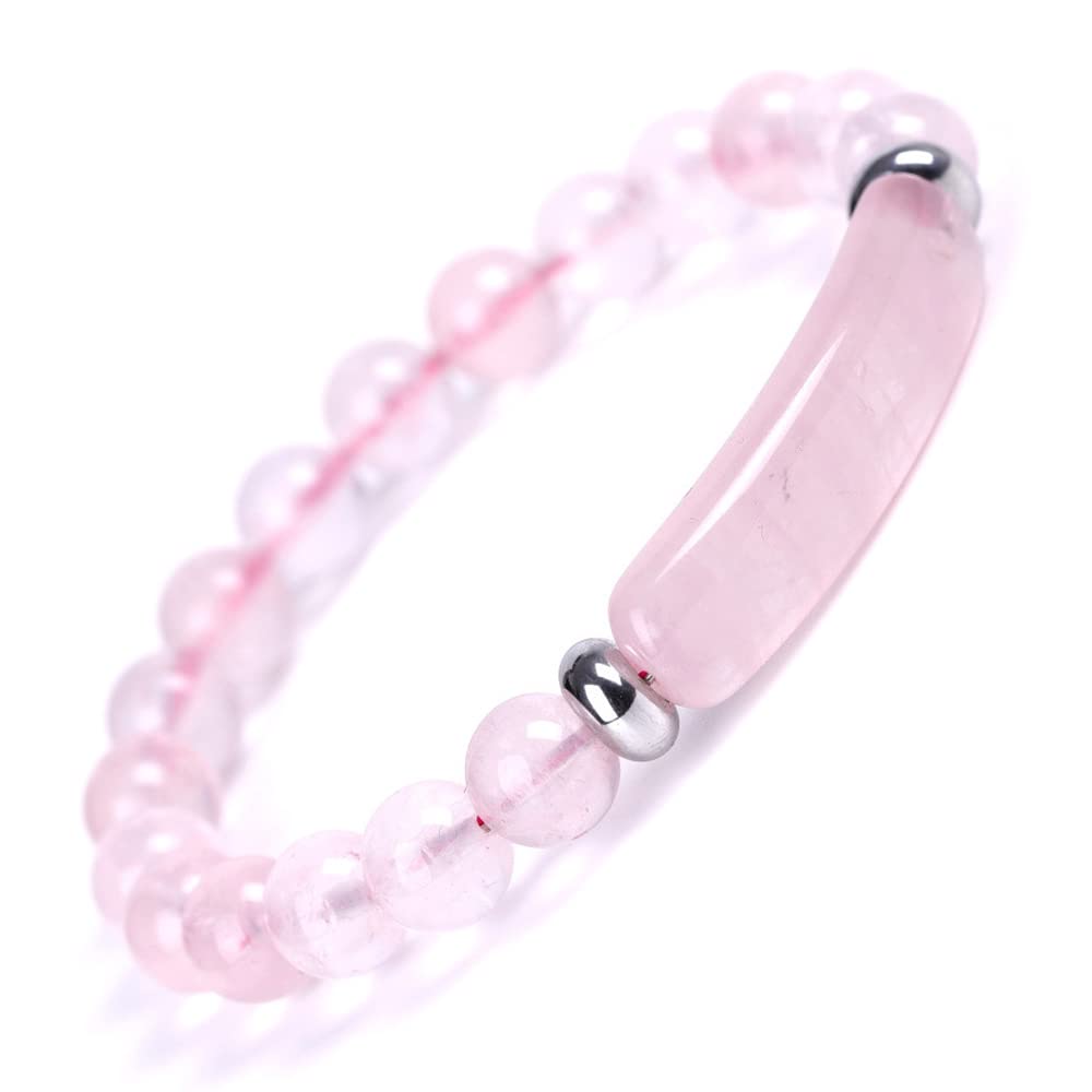 Natural Gemstone Healing Bracelet - 8mm Green Aventurine & Rose Quartz Beads, Handmade Chakra Crystal Energy Jewelry for Meditation, Yoga & Spiritual Wellness