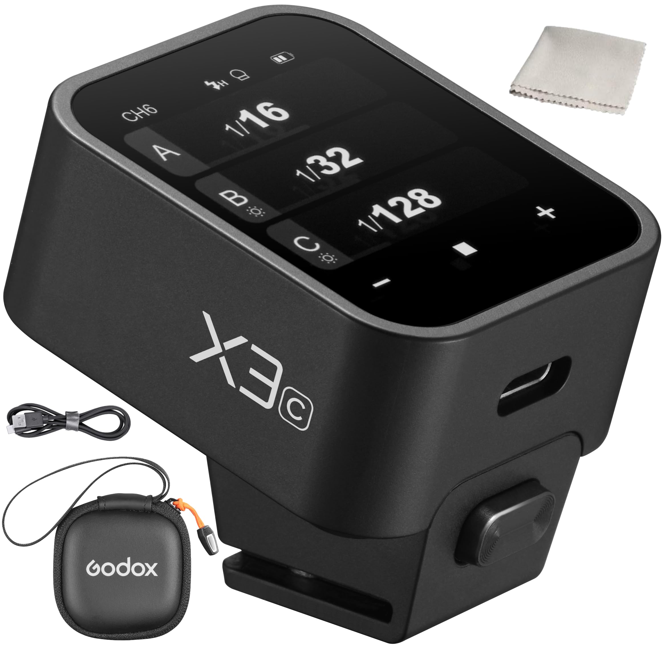 Godox X3C Wireless Flash Trigger for Canon Cameras - 2.4G TTL OLED Touchscreen Transmitter with USB-C Charging | Supports TTL Auto/Manual/Multi Flash | Compatible with XPro-C X2T-C XProII-C | Perfect for Studio & Outdoor Photography
