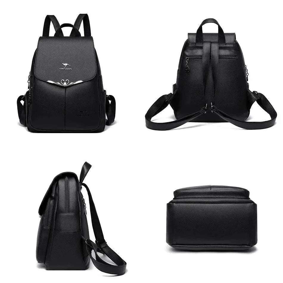 Stylish Genuine Leather Women's School Backpack - Durable Laptop Bag for College, Work & Travel - Perfect for Students & Professionals