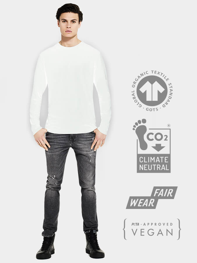 Organic Cotton Men's Long Sleeve Yoga T-Shirt - Breathable Workout Top for Yoga, Gym & Casual Wear