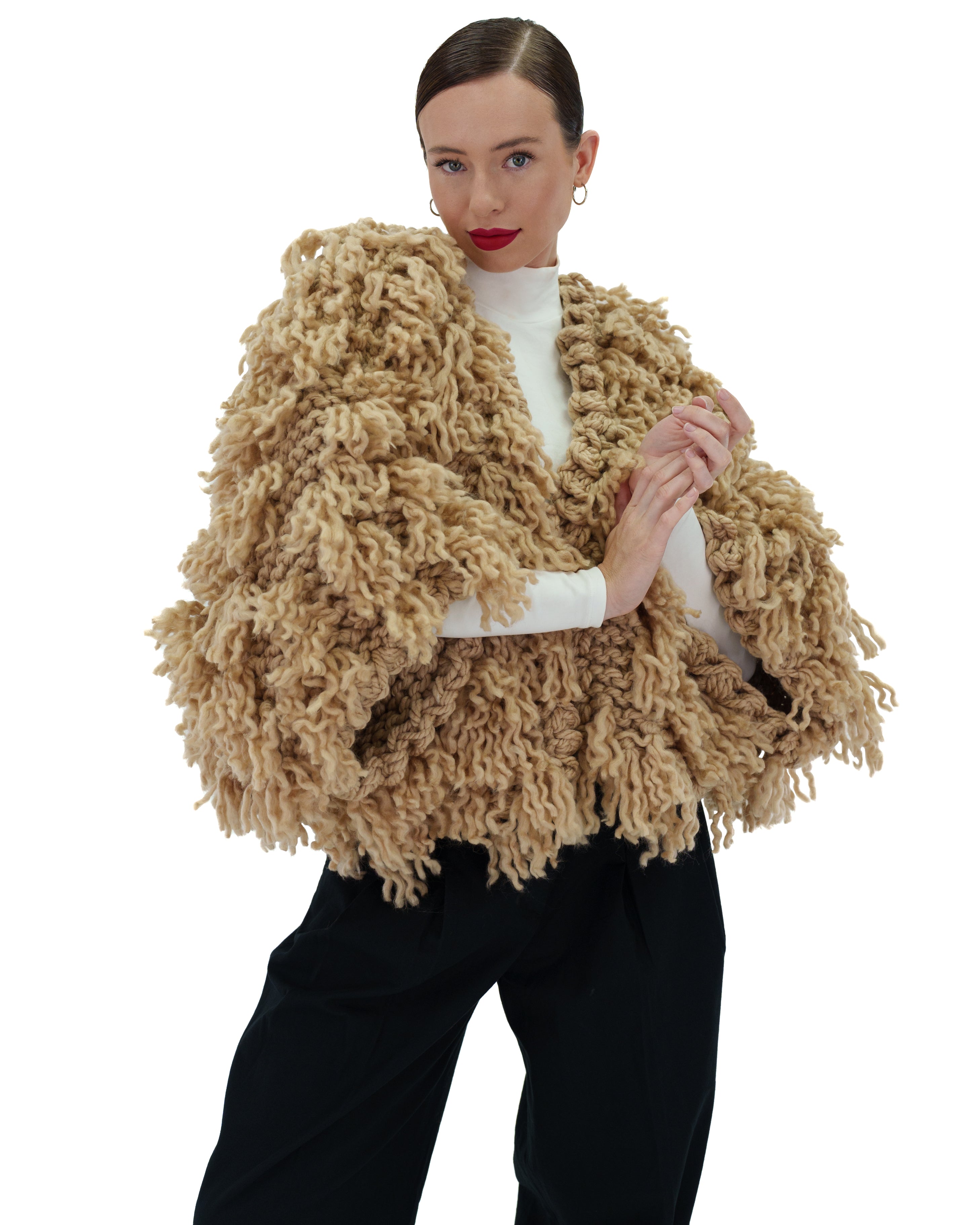 Women's Soft Fur-Like Cardigan - Cozy Winter Knit Sweater for Casual Wear, Office & Lounge
