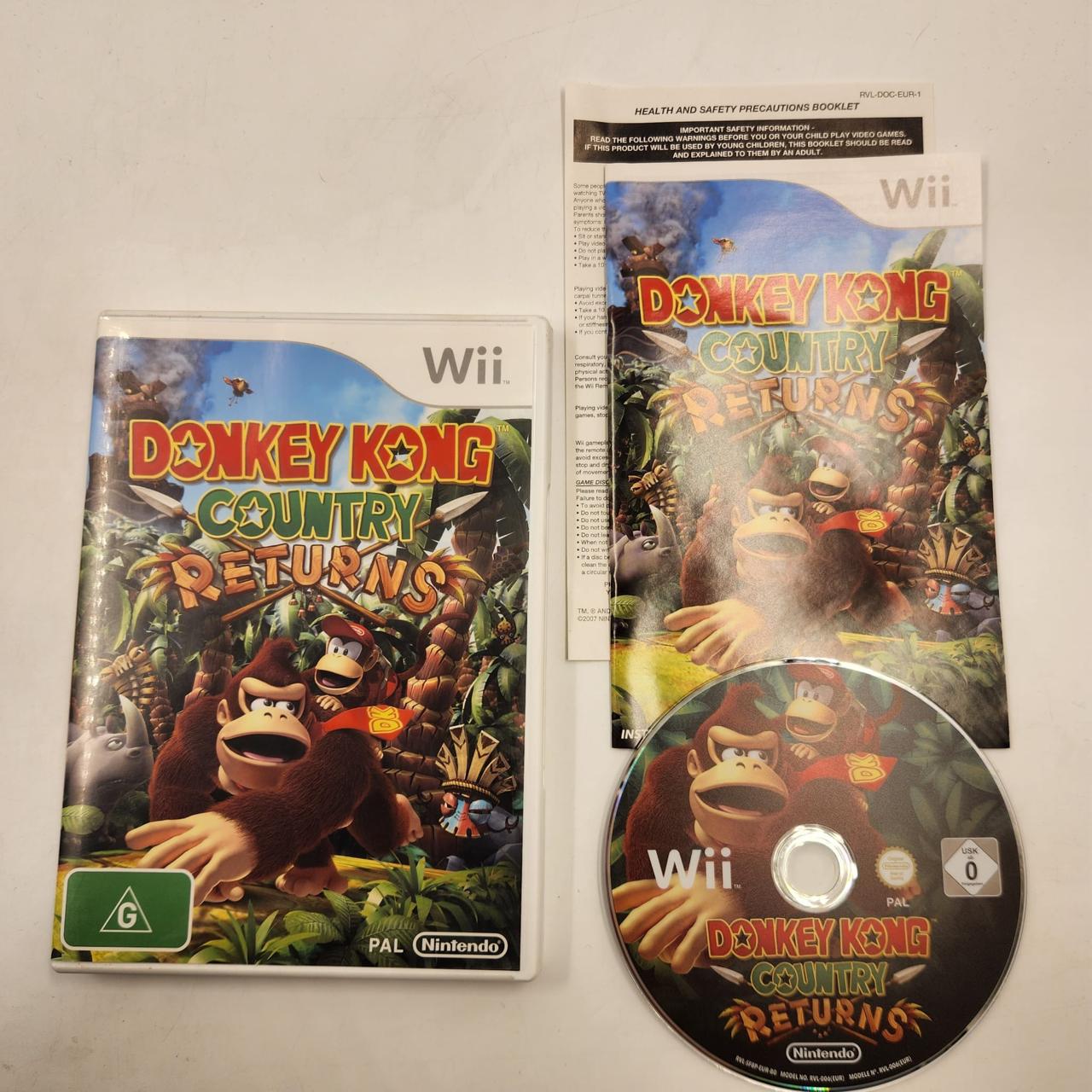 Donkey Kong Country Returns - Nintendo Wii Game with Manual (PAL Version) | Classic Platformer Adventure for Family Fun & Retro Gaming Nights