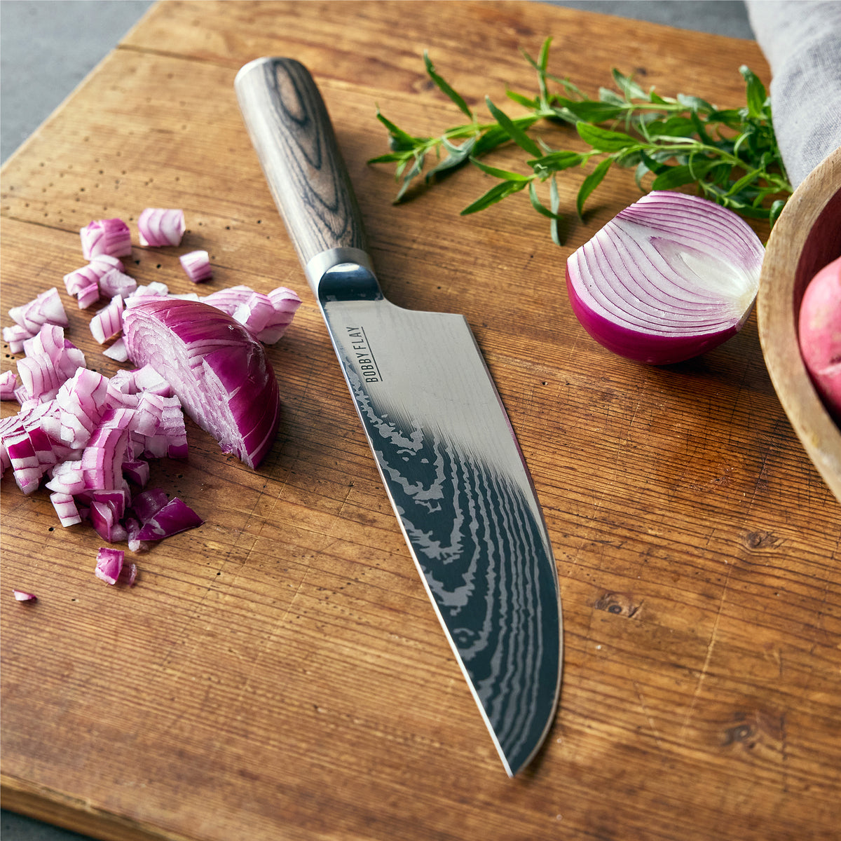 Bobby Flay by GreenPan 8-Inch Stainless Steel Chef's Knife with Protective Sheath - Professional Kitchen Knife for Slicing, Dicing & Chopping - Perfect for Home Cooks & Professional Chefs