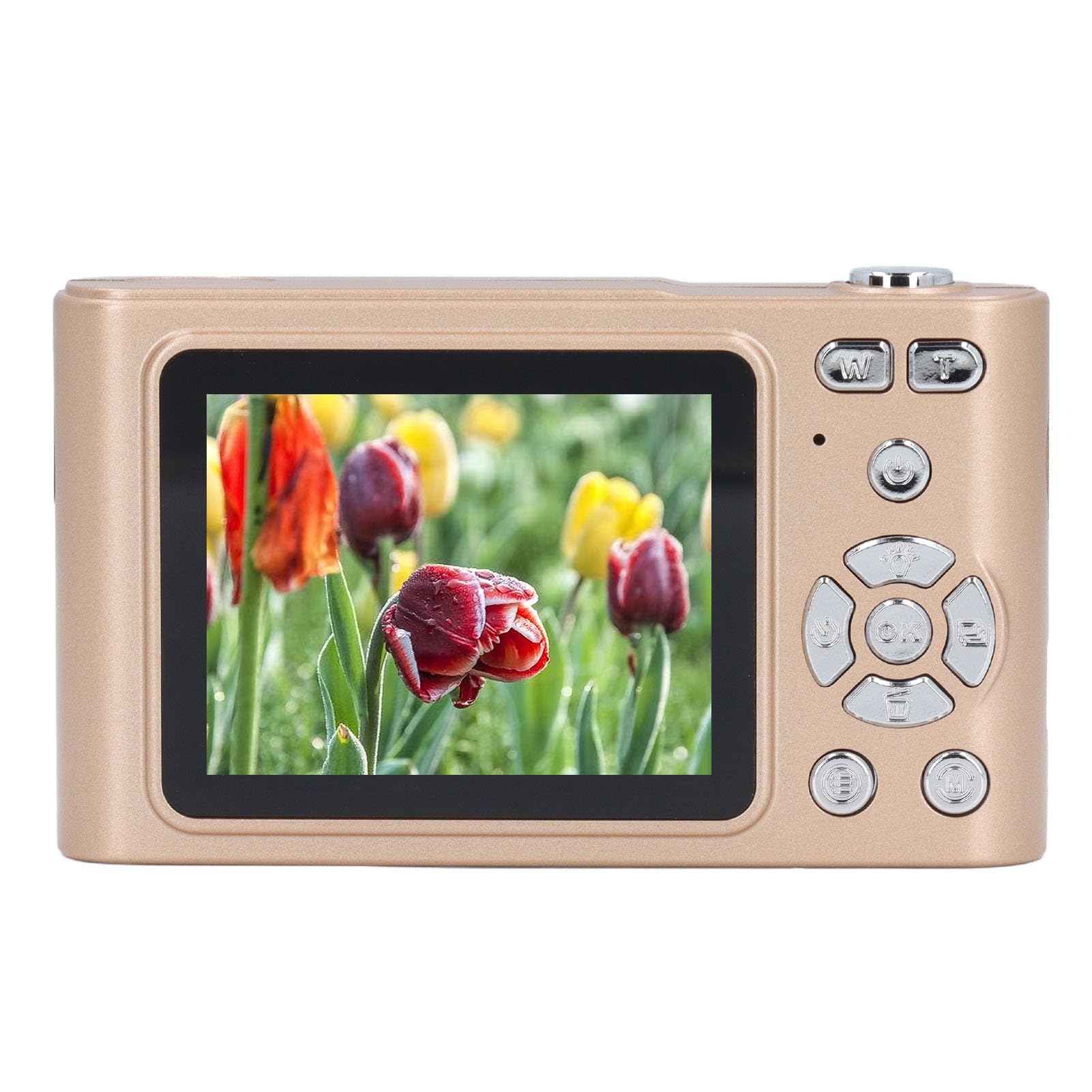 4K Digital Camera with 16X Zoom & 48MP - 2.4in LCD Screen, Built-in Flash & Anti-Shake - Perfect Vlog Camera for Beginners, Kids & Travel (Gold) | Capture Stunning Photos & Videos for YouTube, Family Moments & Outdoor Adventures