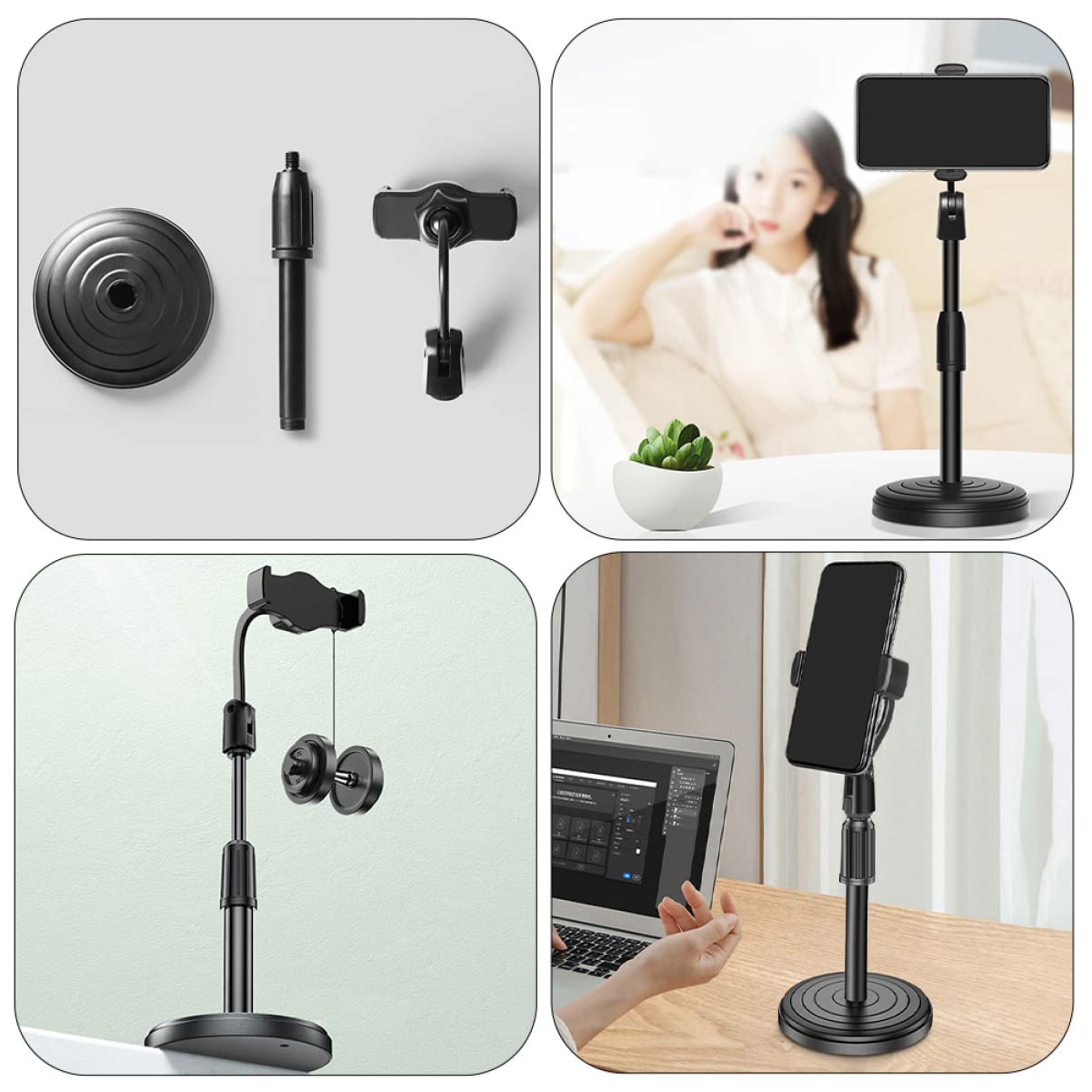 Adjustable Cell Phone Stand - 6 Pack Multi-Angle Phone Holder with Telescopic Design for Desk, Table, and Electric Bracket - Perfect for Watching Videos, Video Calls, and Hands-Free Use at Home & Office