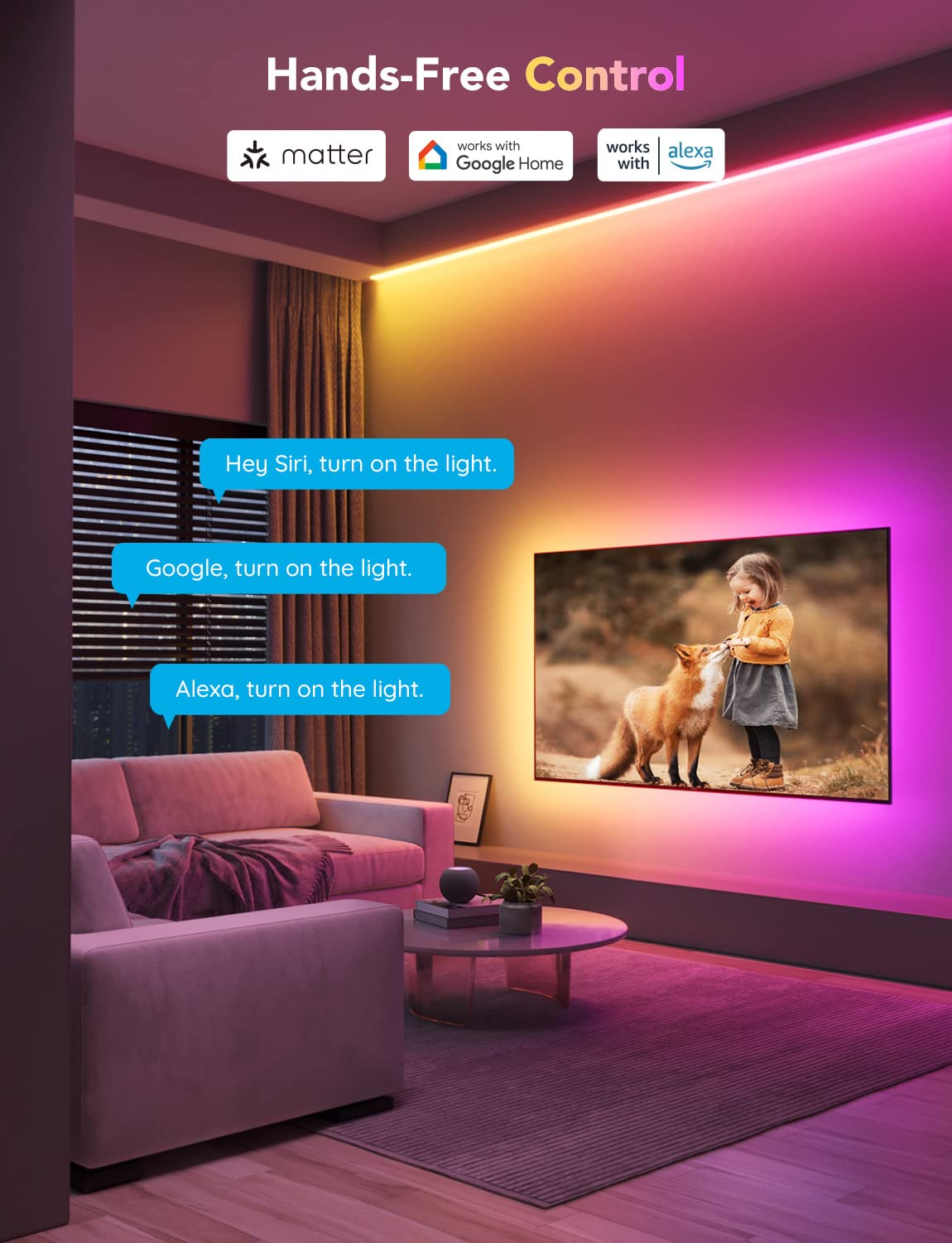 Govee RGBIC LED Strip Lights M1 with Matter, 6.56ft Smart WiFi LED Lights for Home Decor - Works with Apple Home, Alexa, Google Assistant & SmartThings - Perfect for Cabinet, TV Backlight, Bedroom Lighting & Party Decorations