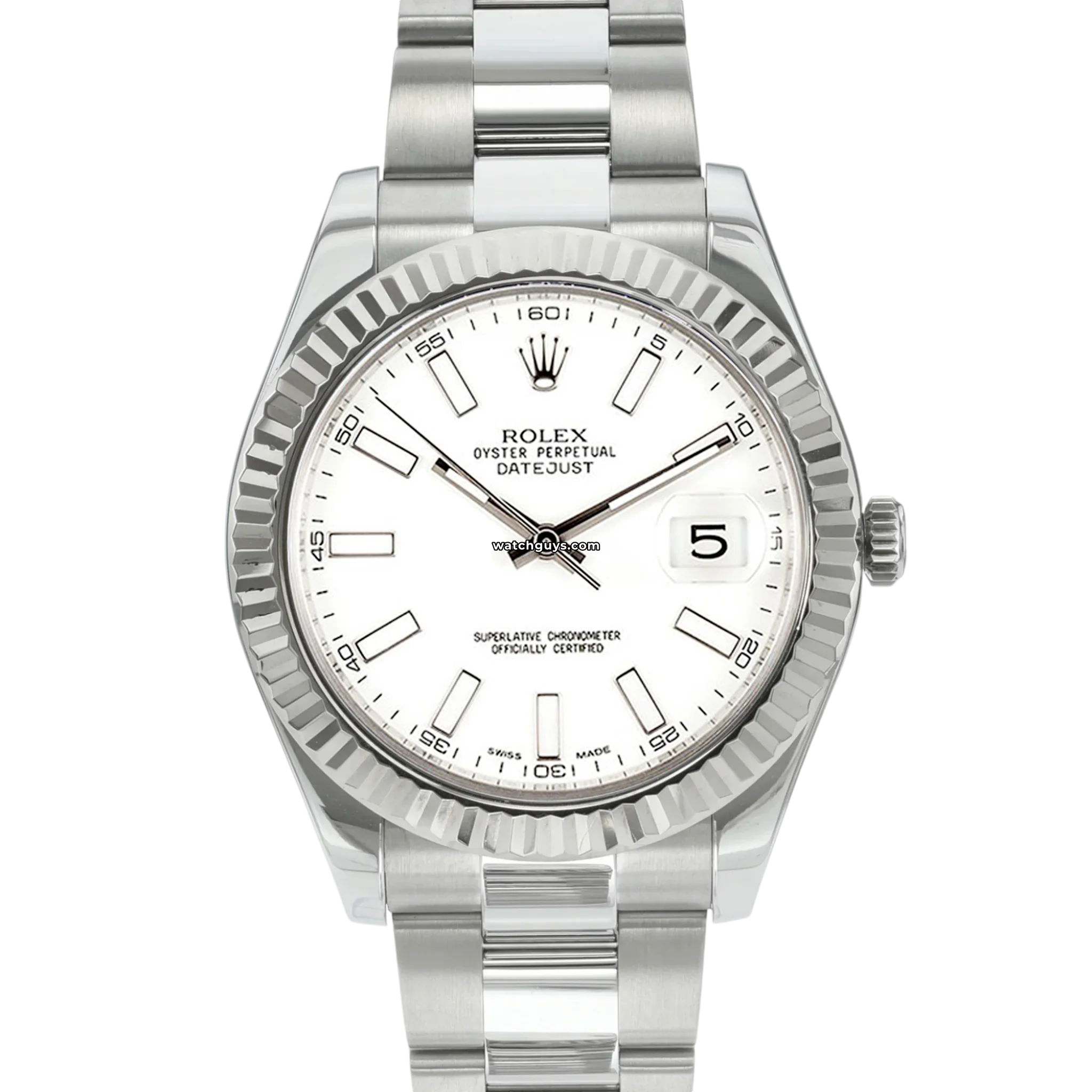 Rolex Datejust 116334 Stainless Steel Watch with White Dial & Oyster Bracelet - Perfect for Business, Formal Events & Luxury Gifts