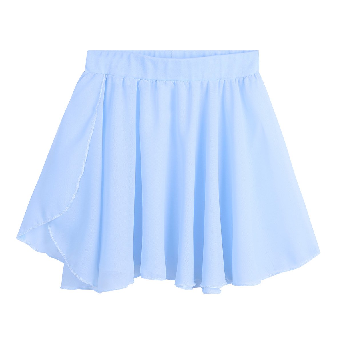 iiniim Kids Girls Ballet Dance Skirt - Chiffon Pleated Wrap Skirt with Pull-On Design for Ballet, Skate, Gymnastics, Recital & Performance - Perfect for Dance Class, Competition, Costume Party & Photo Shoot