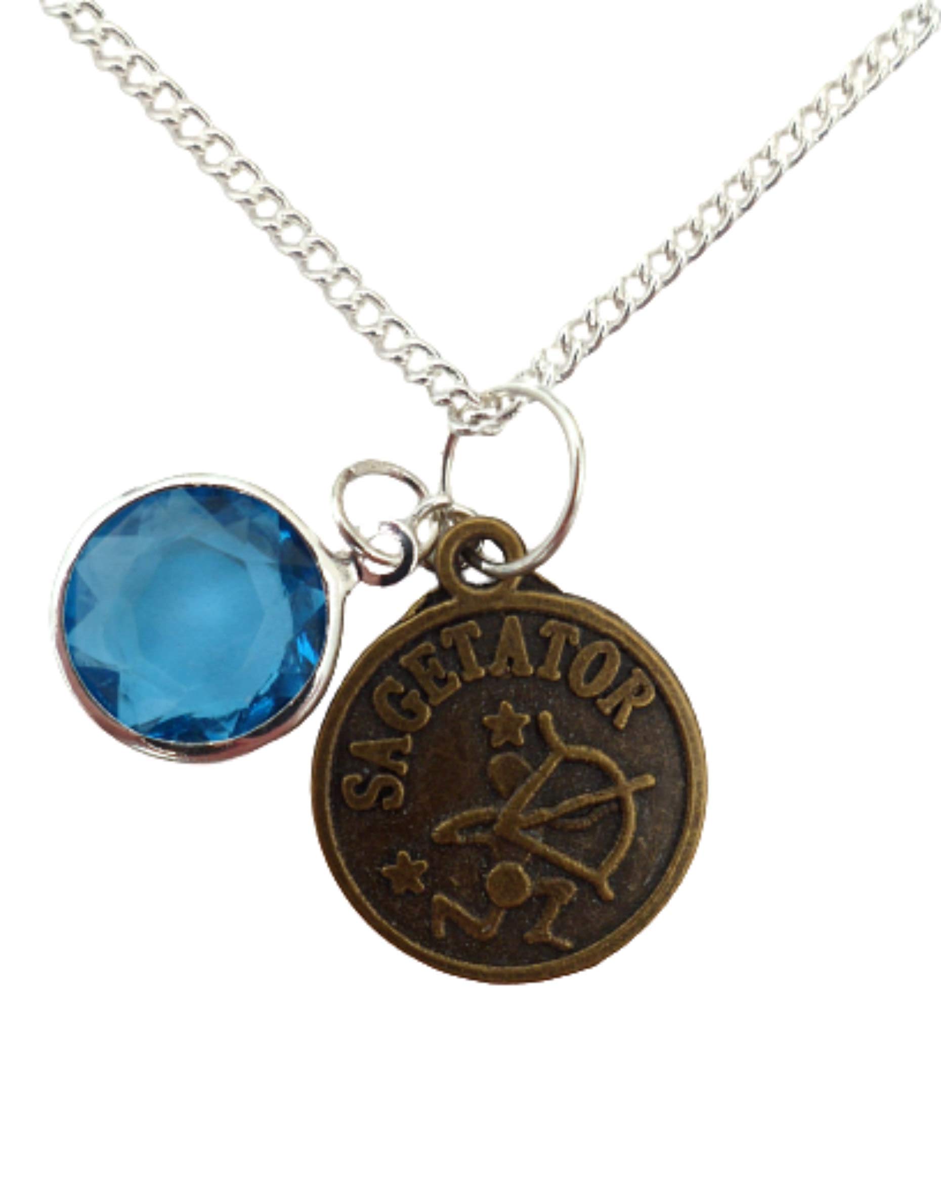 December Birthstone Zodiac Necklace - Silver Plated Zircon Charm Pendant for Sagittarius | Perfect Gift for Birthday, Anniversary & Spiritual Jewelry Collection