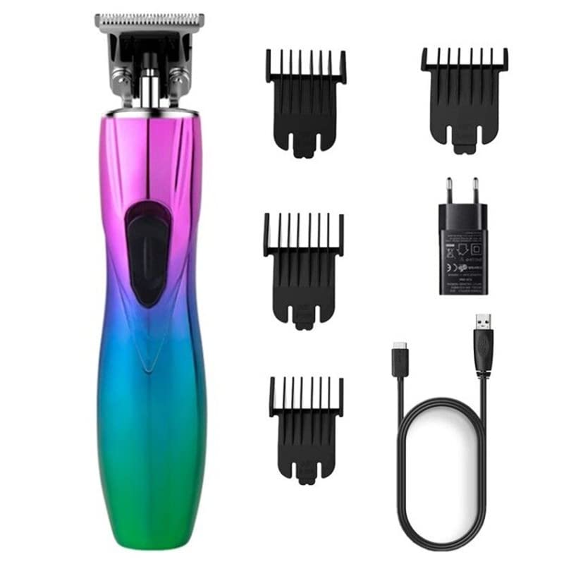 Professional Hair Clippers for Men - Rechargeable USB Electric Beard Trimmer & Hair Cutting Machine with 0mm Stainless Steel Blade, Silver | Perfect for Home Barbering, Grooming & DIY Haircuts