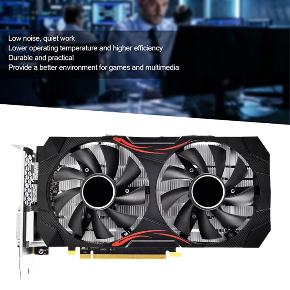 Knadgbft AMD Gaming Graphics Card - 1284M/8100MHz, PCIE3.0 16X, 3XDP 1XHD 1XDVI, 8Pin Dual Fan - Perfect for Mining, Gaming & High-Performance Computing