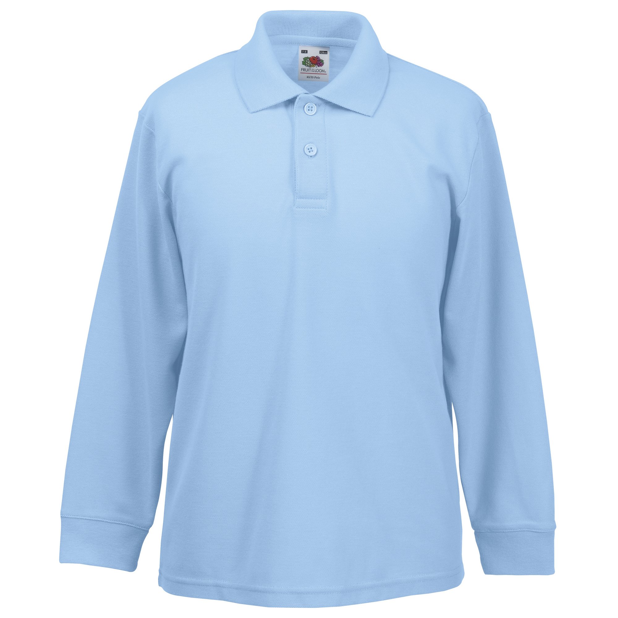 Fruit of the Loom Kids' Long Sleeve 65/35 Pique Polo Shirts - Comfortable Cotton Blend for Boys & Girls - Perfect for School Uniforms, Playdates & Family Outings