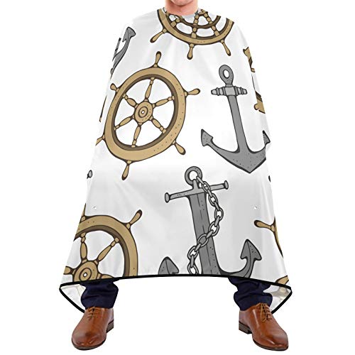 Professional Nautical Barber Cape & Beard Apron 2-in-1 - Waterproof Hair Cutting Cape with Suction Cups for Kids & Adults | Salon, Home Haircut, Costume Party Use