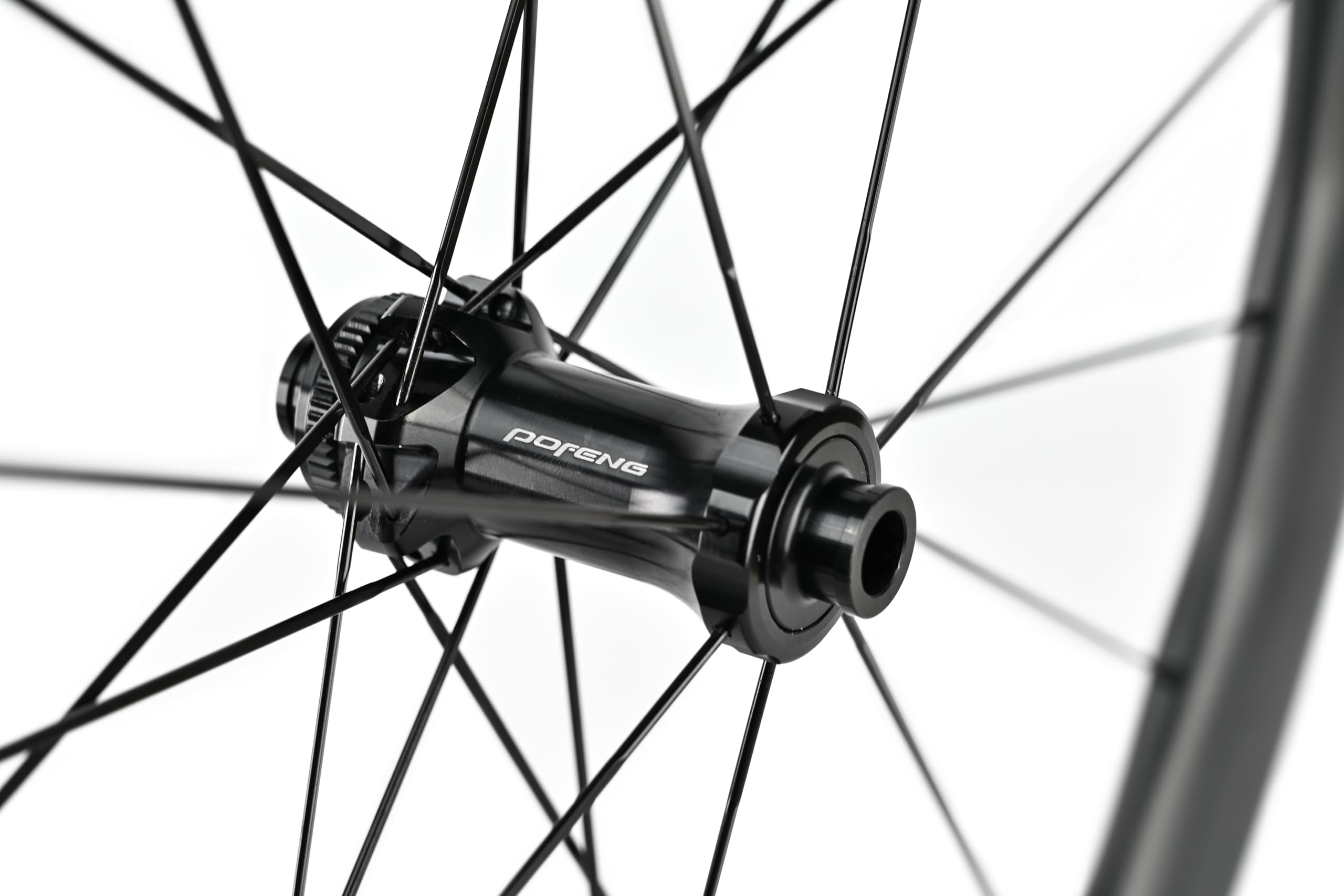 POFENG 700c Carbon Fiber Road Bike Wheelset - 50/28mm Disc Brake Tubeless UD Matte Wheels for Racing & Endurance Cycling | Lightweight Aero Performance for Road Bikes