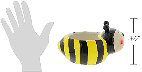 Whimsical Bumblebee Planter Pot - Large Decorative Bee Insect Flower Pot for Indoor & Outdoor Plants, Home & Garden Decor - Perfect for Succulents, Herbs & Small Flowers on Windowsills, Patios & Balconies