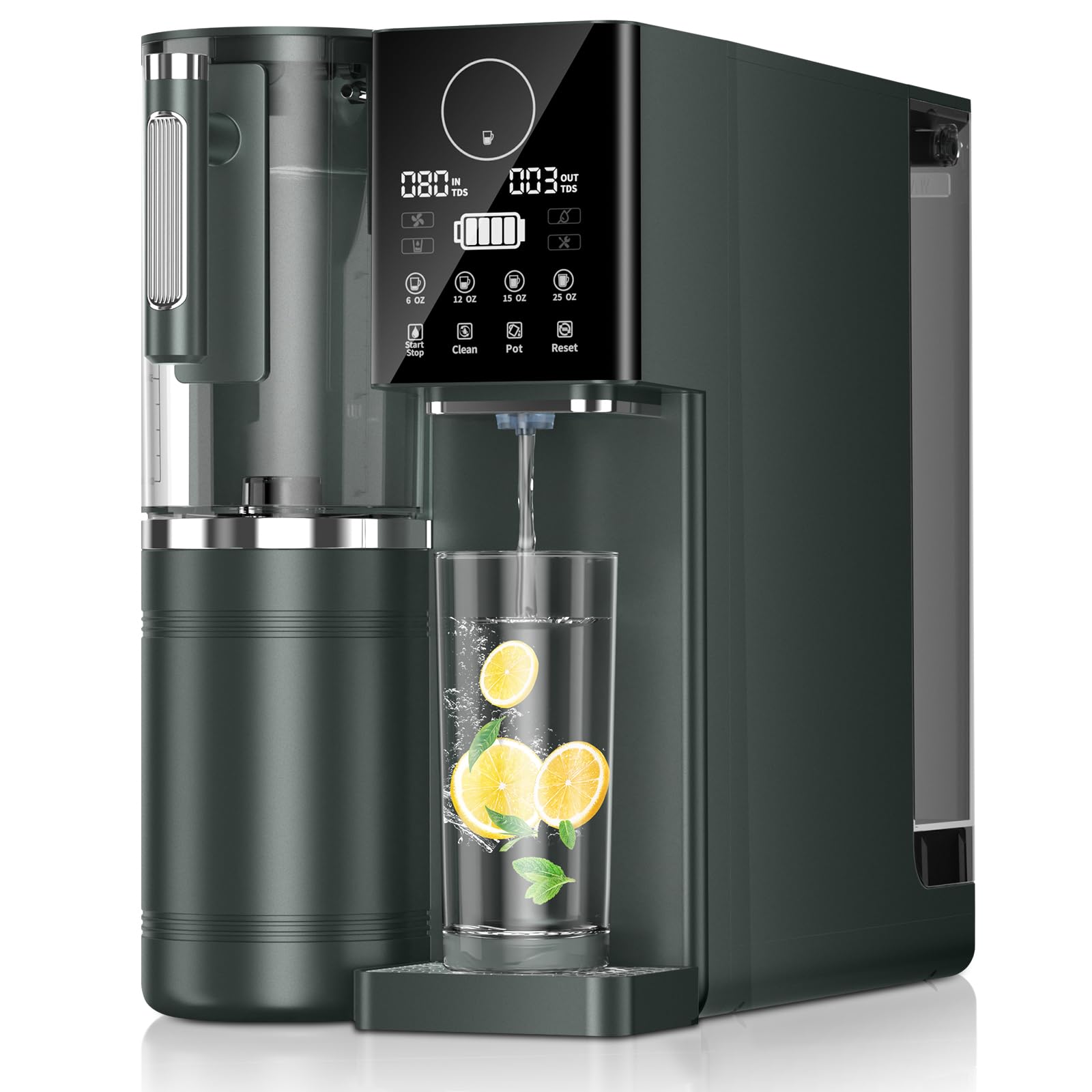 8-Stage Reverse Osmosis Water Filter System - Portable Countertop RO Water Purifier for Kitchen, Office, RV - No Installation Required, Gray - Clean Drinking Water for Home, Travel & Outdoor Activities