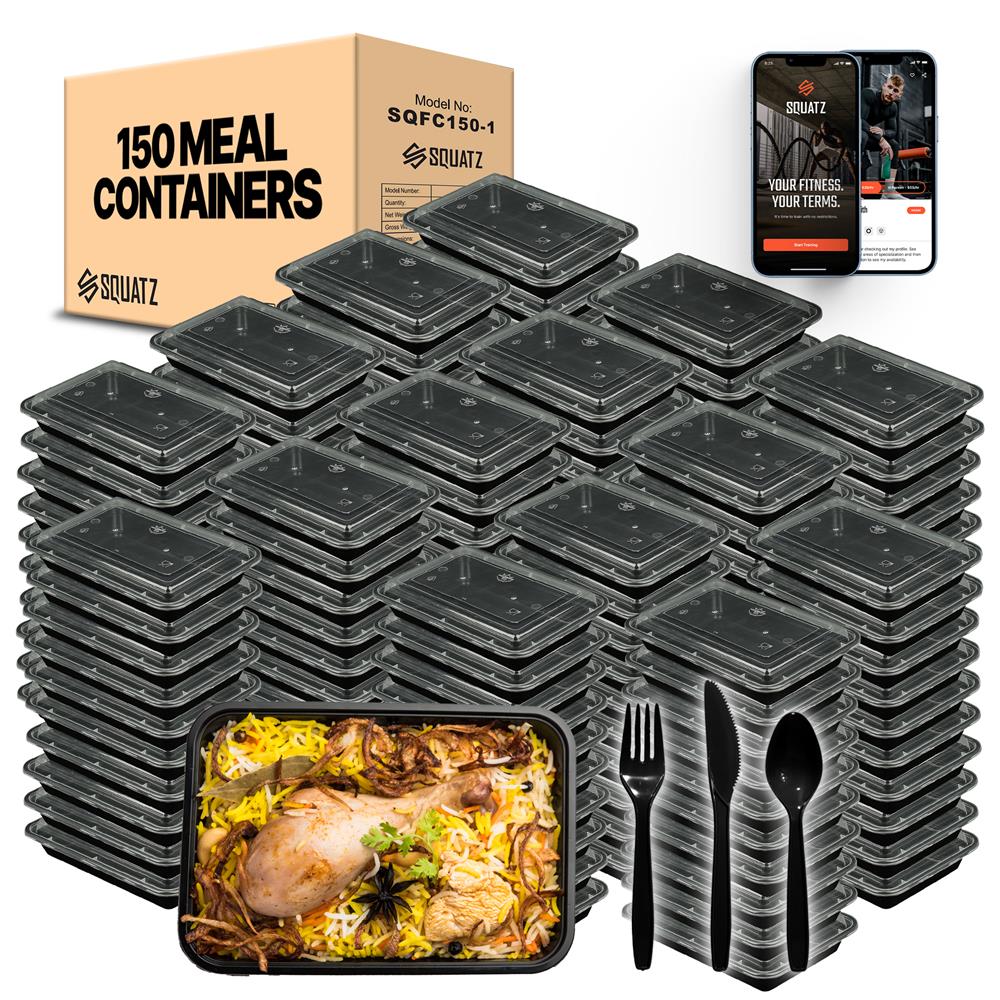 Microwave Safe Food Storage Containers with Lid and Utensils - BPA Free, Reusable, Leak Proof Meal Prep Containers for Office Lunch, Meal Delivery & Leftovers