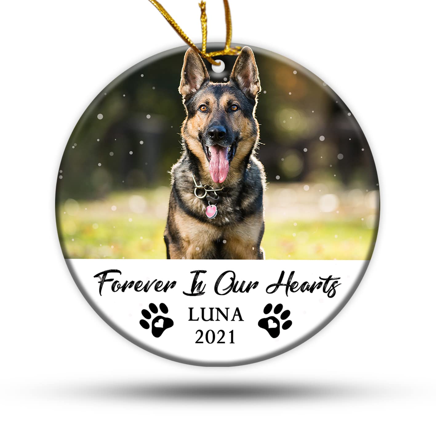 Personalized Dog Christmas Ornaments - Custom Pet Ornaments for Tree Decorations, Puppy First Christmas Keepsake (Set of 2) - Perfect for Holiday Gifts, Pet Lovers & Festive Home Decor