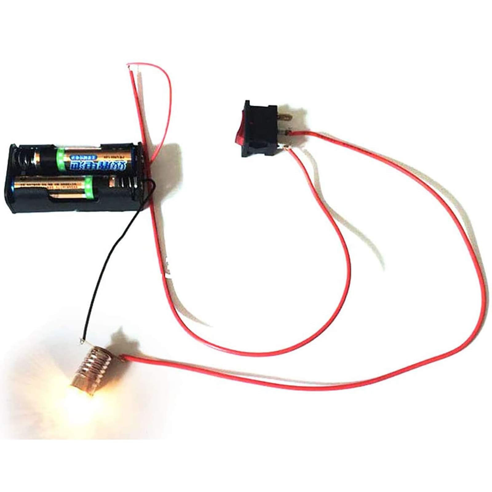 FDXGYH DIY Electrical Circuit Experiment Kit - Small Bulb, Battery Box, Lamp Holder & Switch - Science Learning Kit for Kids & Students - Perfect for Home, School STEM Projects & Science Fair Experiments