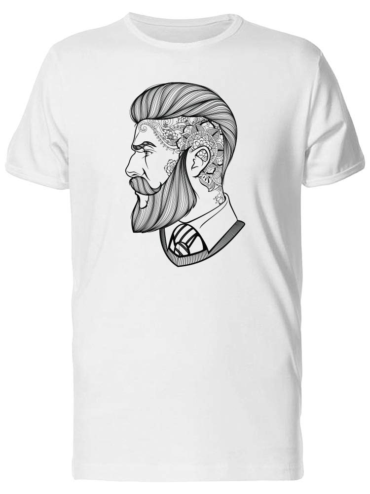 Smartprints Hipster Men's Tattooed Face Graphic T-Shirt - Trendy Urban Streetwear for Casual Outfits & Music Festivals