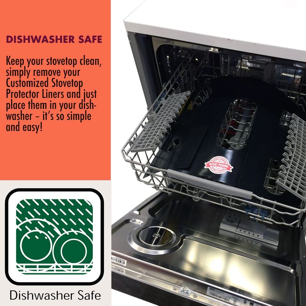 Premium Plus Stove Protectors for GE Gas Range Model ZDP486NDNSS | Custom Cut & Easy to Clean Stove Liner | Made in USA | Perfect for Kitchen Safety & Stainless Steel Appliance Protection