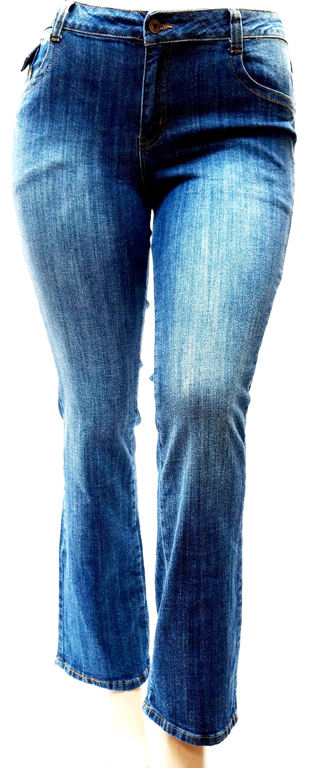 Jack David Women's Plus Size Blue & Black Stretch Denim Jeans - Skinny, Bootcut & Cargo Styles with Flap Pockets | Comfortable & Stylish for Casual Wear, Work & Everyday Outfits