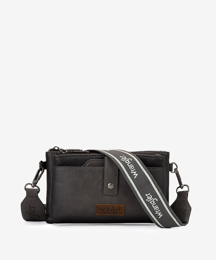 Wrangler Dual Zipper Crossbody Bag for Women & Men - Durable Travel Shoulder Bag with Adjustable Strap - Perfect for Hiking, Shopping & Everyday Use
