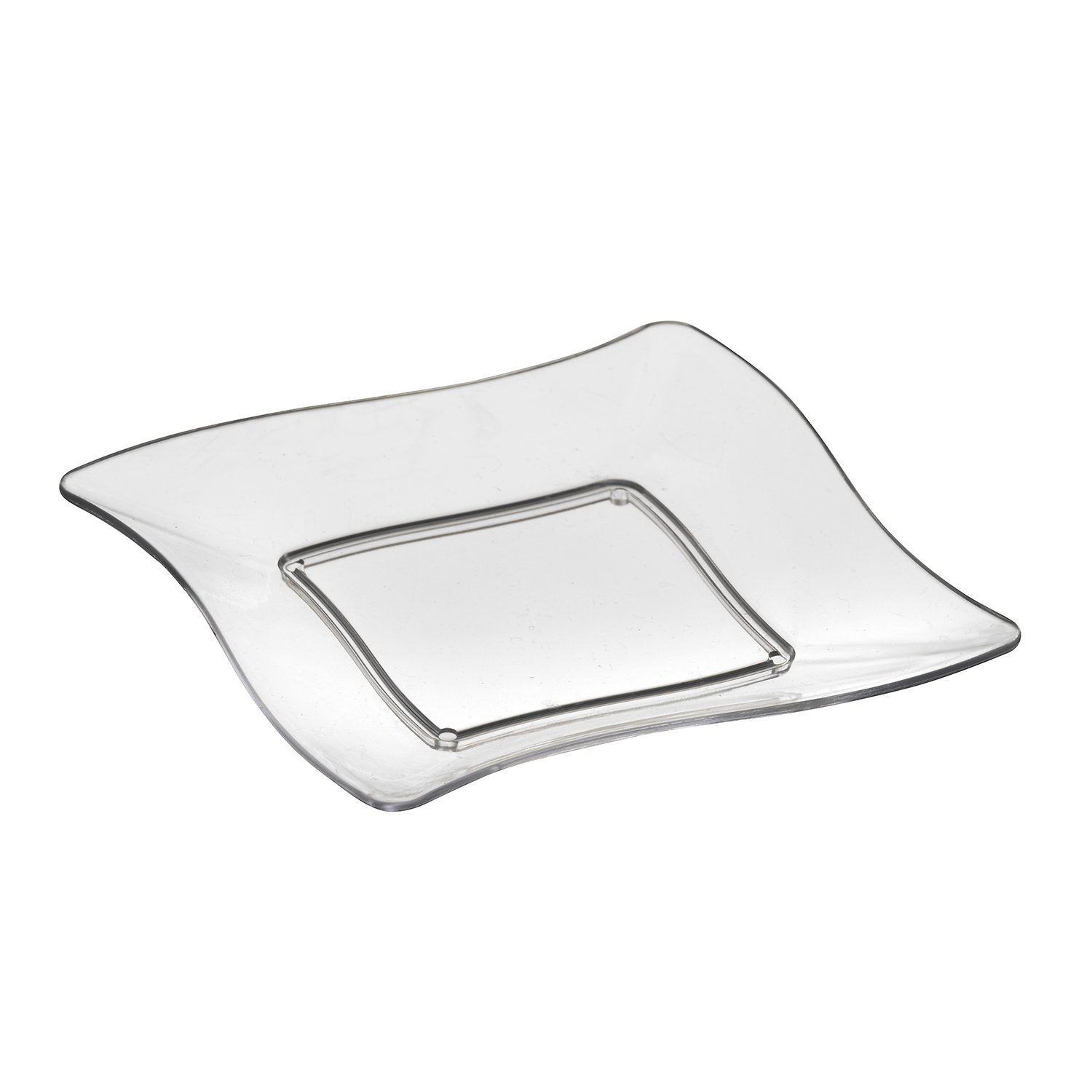 Mini Plastic Appetizer & Dessert Dishes - Clear Party Essentials for Cocktail Hour, Wedding Receptions & Birthday Celebrations